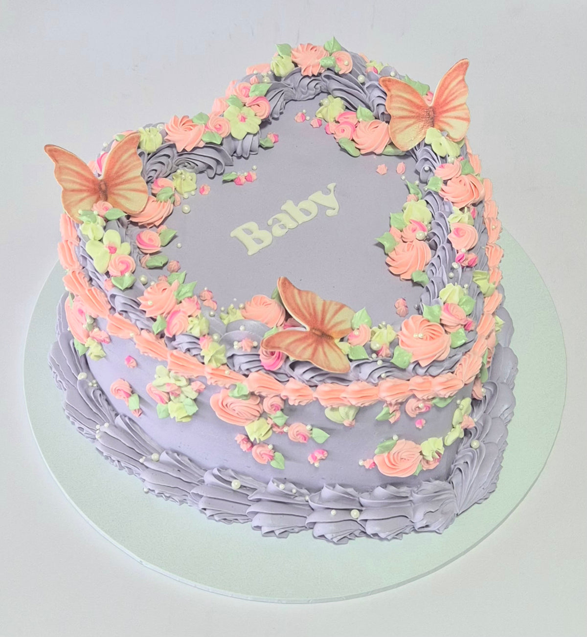 Floral/Butterfly Love Heart Cakes